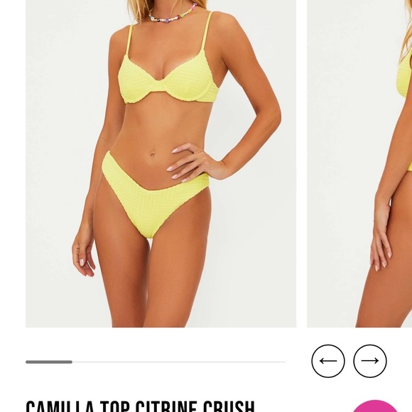 Beach Riot Yellow Bikini Top Large - Picture 2 of 11